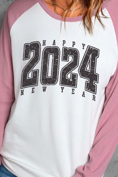 Letter Graphic Long Sleeve Round Neck T-Shirt Trendsi