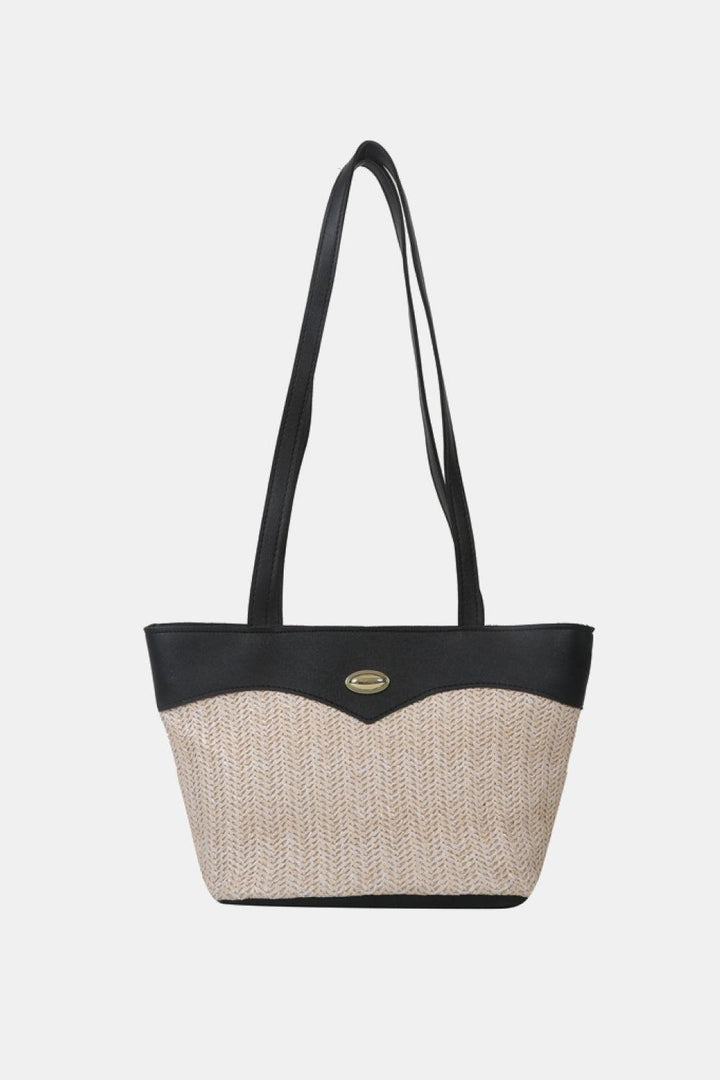 Two-Tone Straw PU Tote Bag - Super Amazing Store