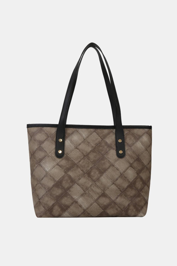 Plaid PU Leather Tote Bag - Super Amazing Store