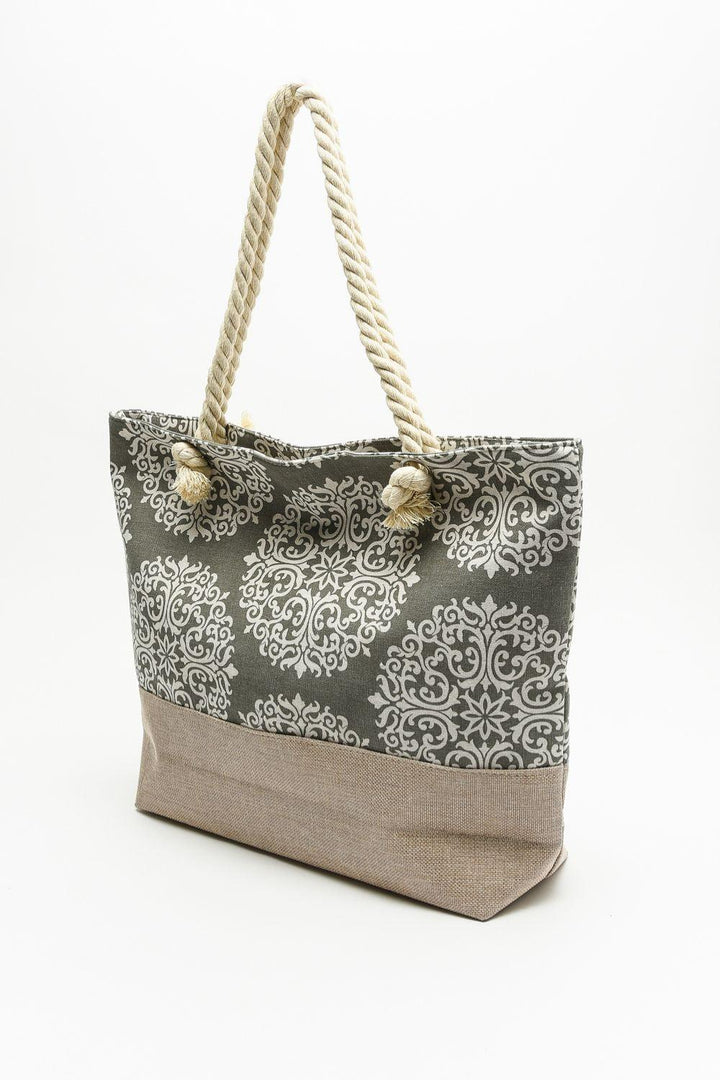 Justin Taylor Printed Rope Handle Tote - Super Amazing Store