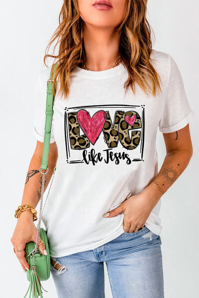 LOVE LIKE JESUS Short Sleeve T-Shirt Trendsi