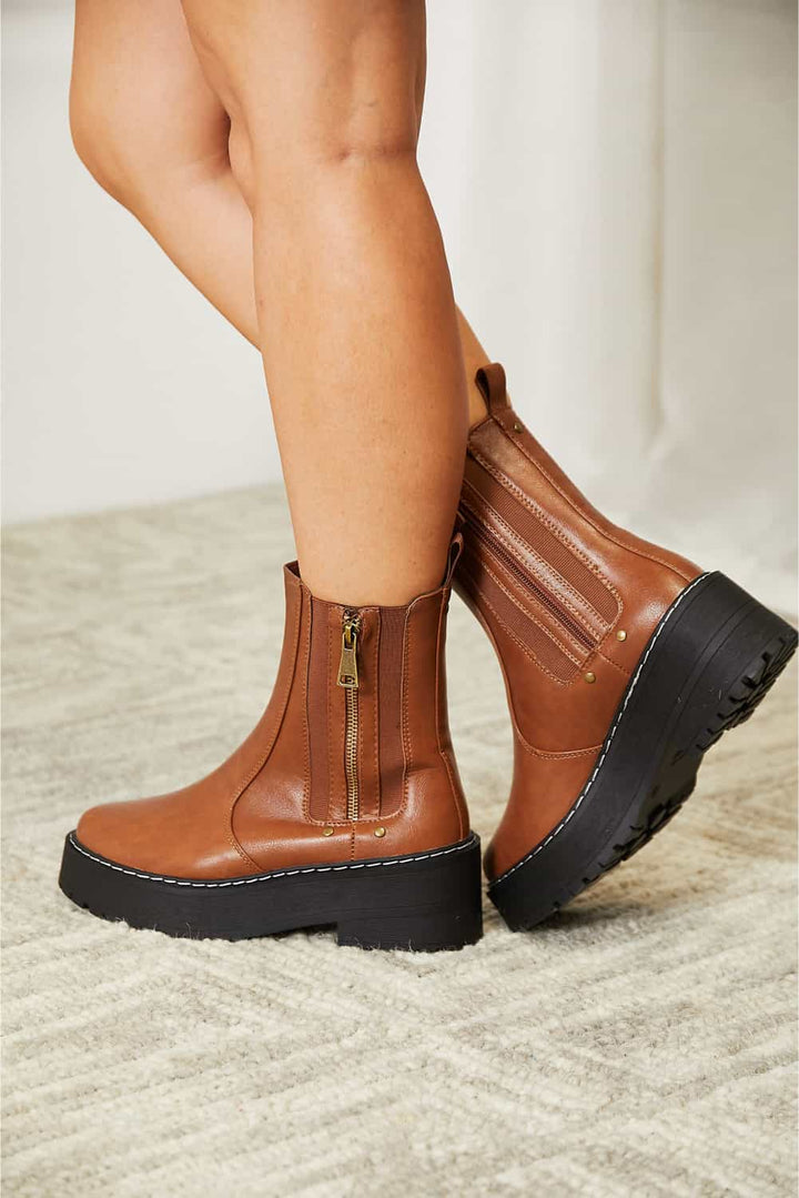 Forever Link Side Zip Platform Boots - Super Amazing Store