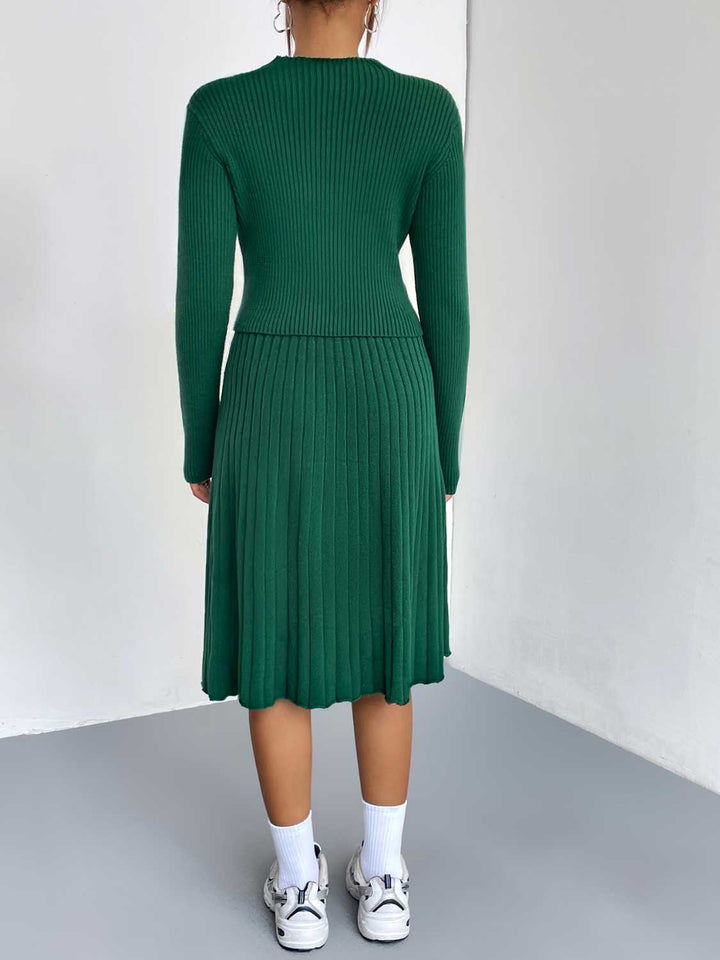 Rib-Knit Sweater and Skirt Set - Super Amazing Store