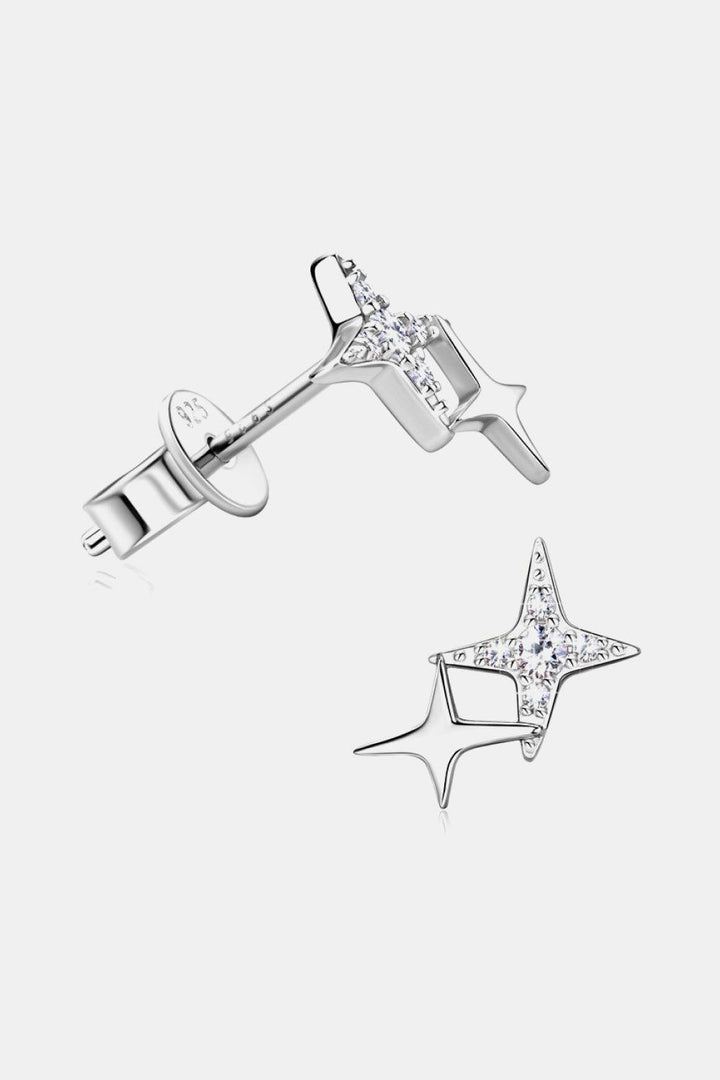 Moissanite 925 Sterling Silver Star Shape Earrings - Super Amazing Store