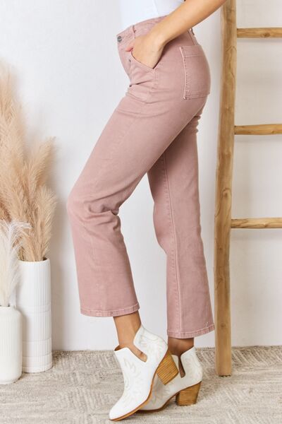 RISEN Full Size High Rise Ankle Flare Jeans Trendsi