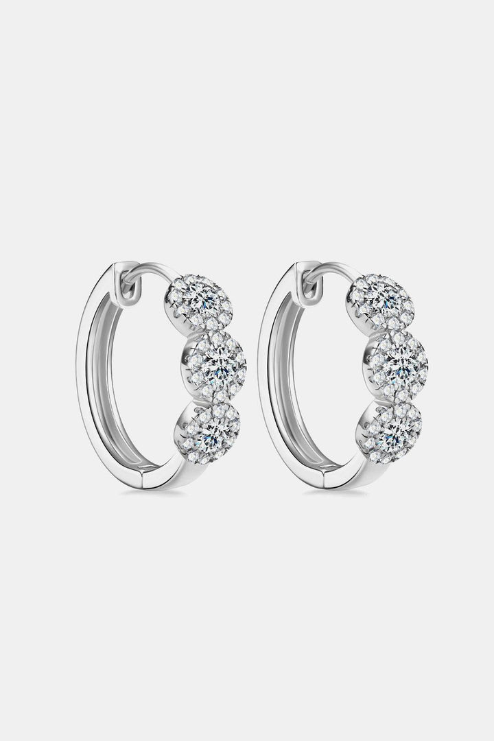 Moissanite 925 Sterling Silver Huggie Earrings - Super Amazing Store