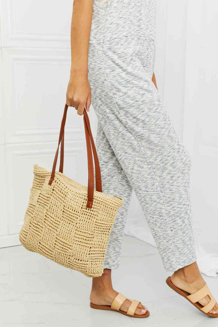 Fame Picnic Date Straw Tote Bag Trendsi