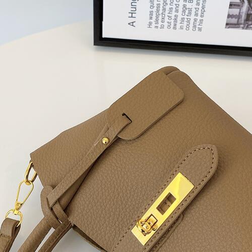 Contrast PU Leather Crossbody Bag Trendsi