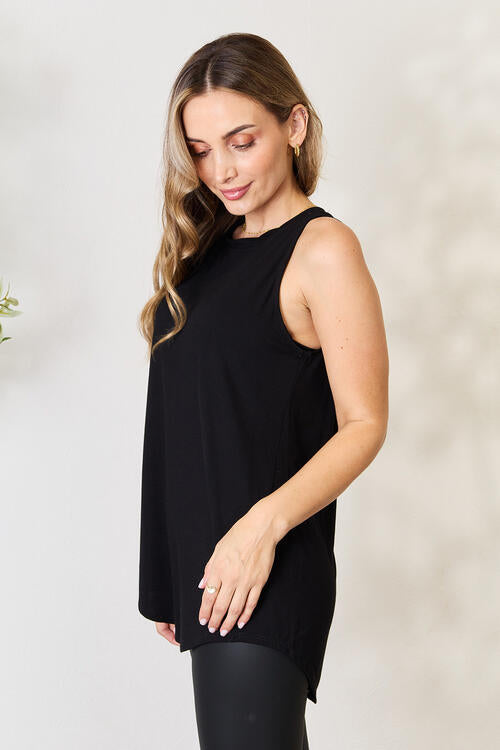 Zenana Full Size Round Neck Wide Strap Tank Trendsi