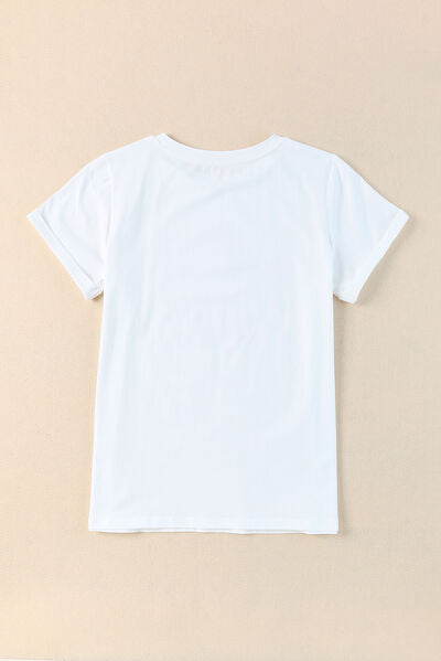 HOWDY Round Neck Short Sleeve T-Shirt Trendsi