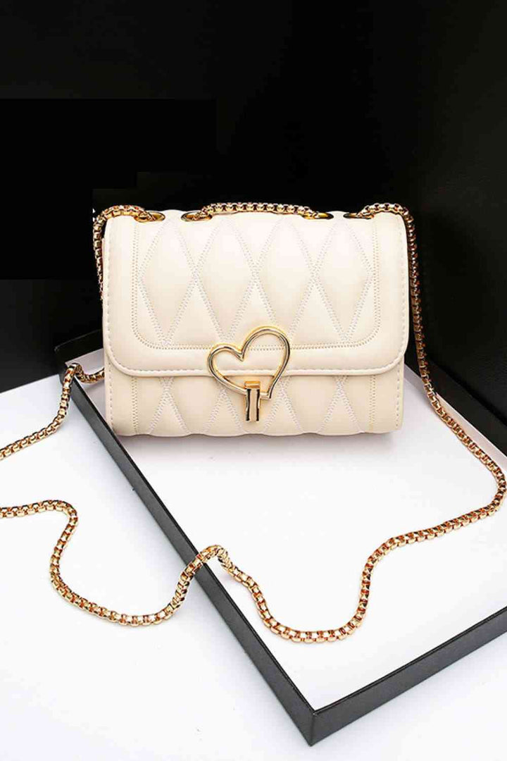 Heart Buckle PU Leather Crossbody Bag Trendsi