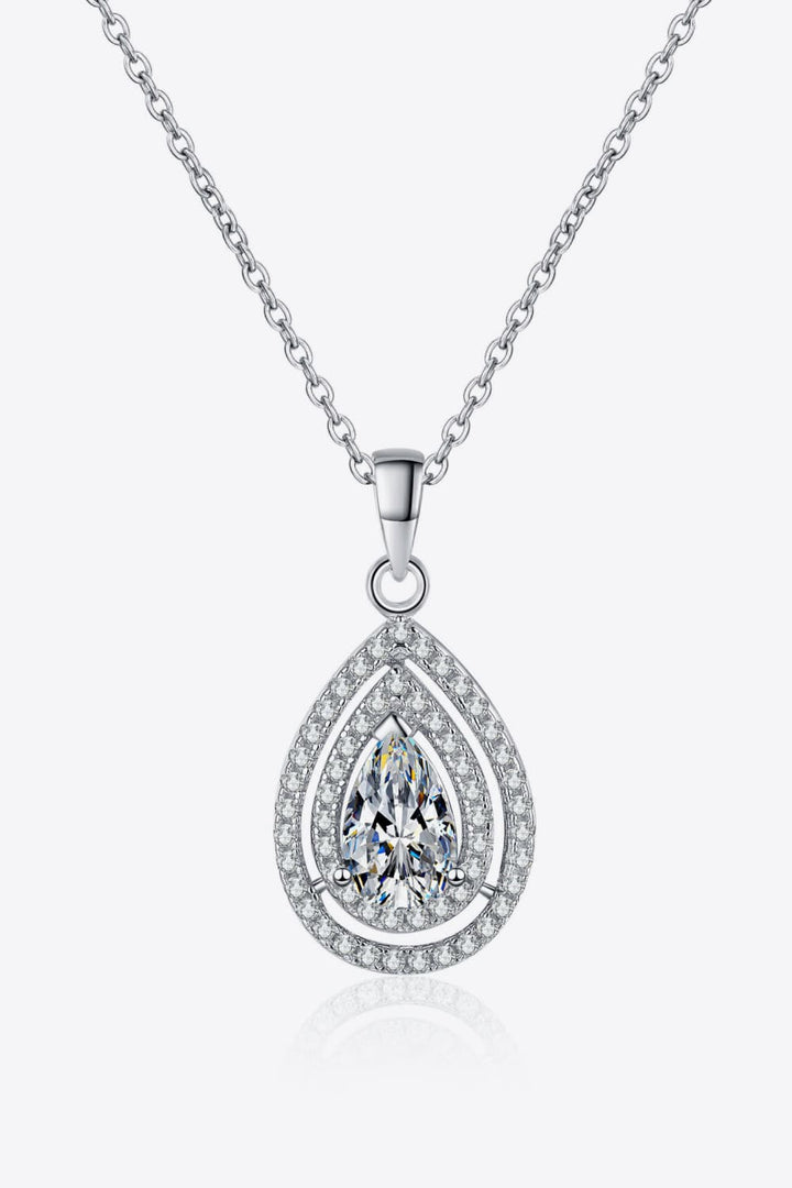 1 Carat Moissanite Teardrop Pendant Necklace - Super Amazing Store