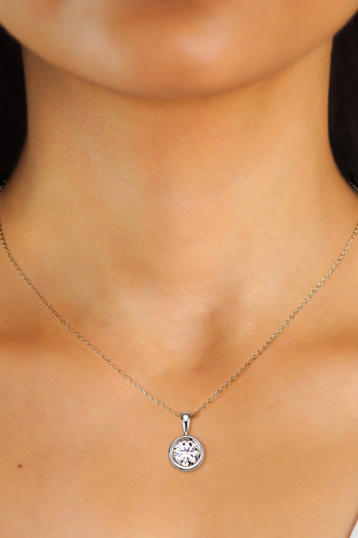 2 Carat Moissanite 925 Sterling Silver Necklace Trendsi