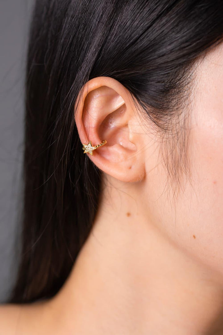 Inlaid Zircon Star Single Cuff Earring - Super Amazing Store