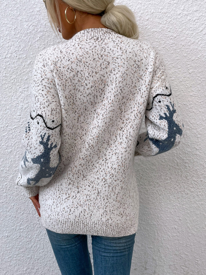 Reindeer Button Down Cardigan with Pockets - Super Amazing Store