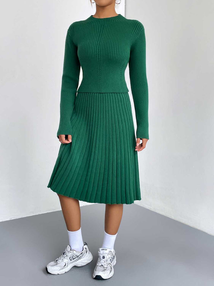 Rib-Knit Sweater and Skirt Set - Super Amazing Store