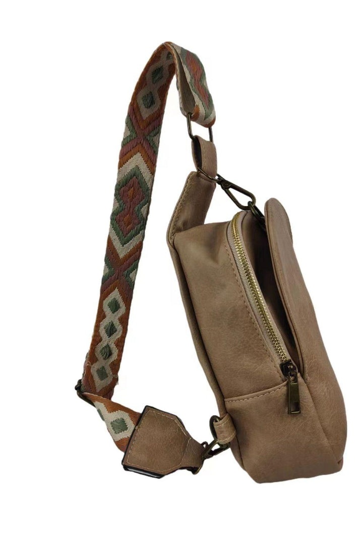 Random Pattern Adjustable Strap PU Leather Sling Bag - Super Amazing Store