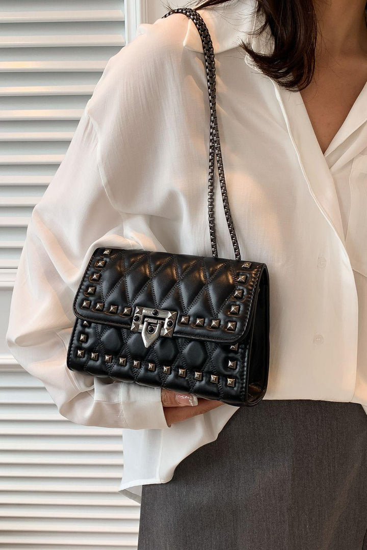 Studded PU Leather Crossbody Bag - Super Amazing Store