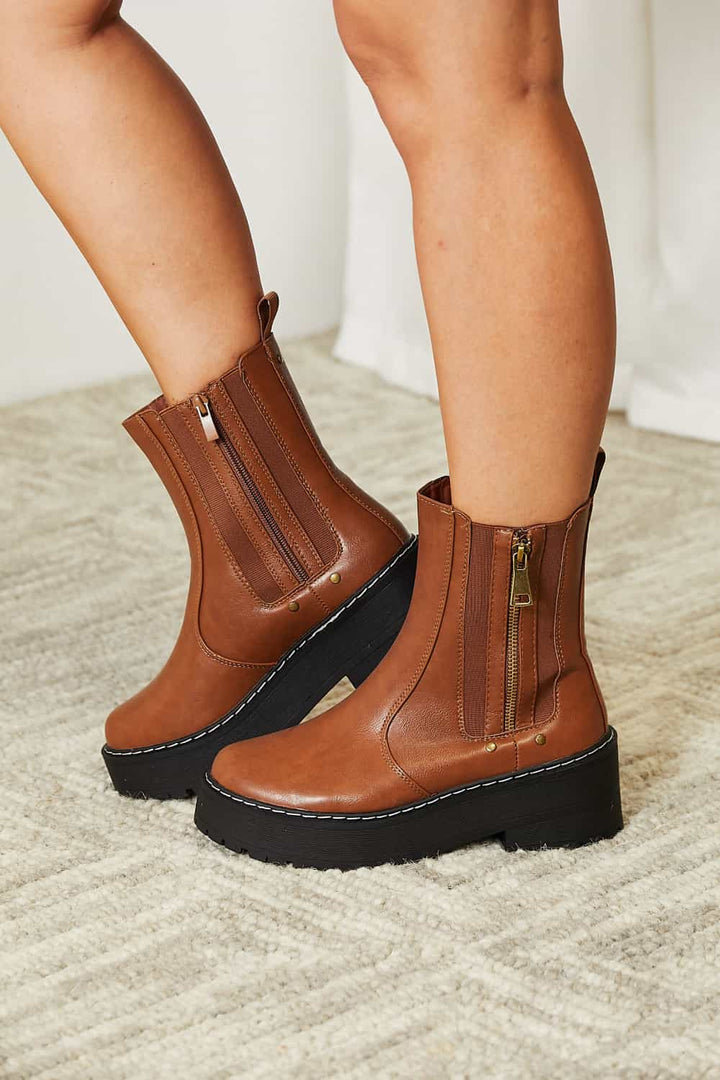 Forever Link Side Zip Platform Boots - Super Amazing Store