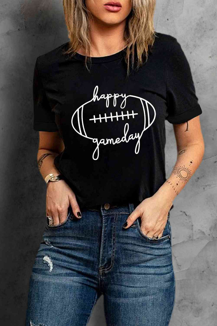 HAPPY GAMEDAY Graphic T-Shirt Trendsi