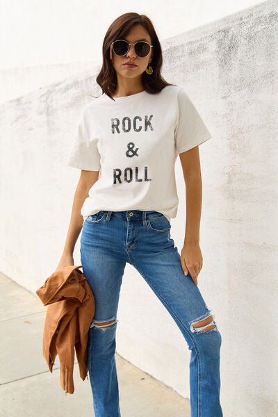 Simply Love Full Size ROCK & ROLL Short Sleeve T-Shirt Trendsi