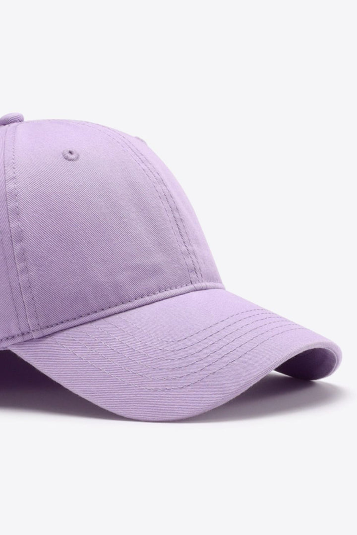 Plain Adjustable Cotton Baseball Cap Trendsi