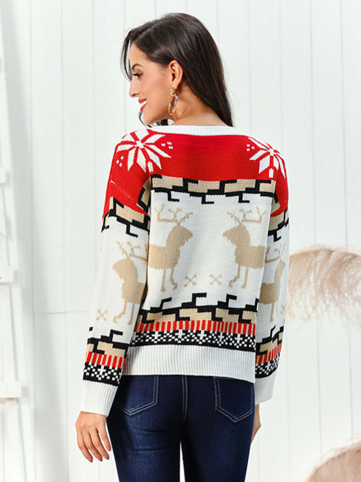 Reindeer Round Neck Sweater - Super Amazing Store