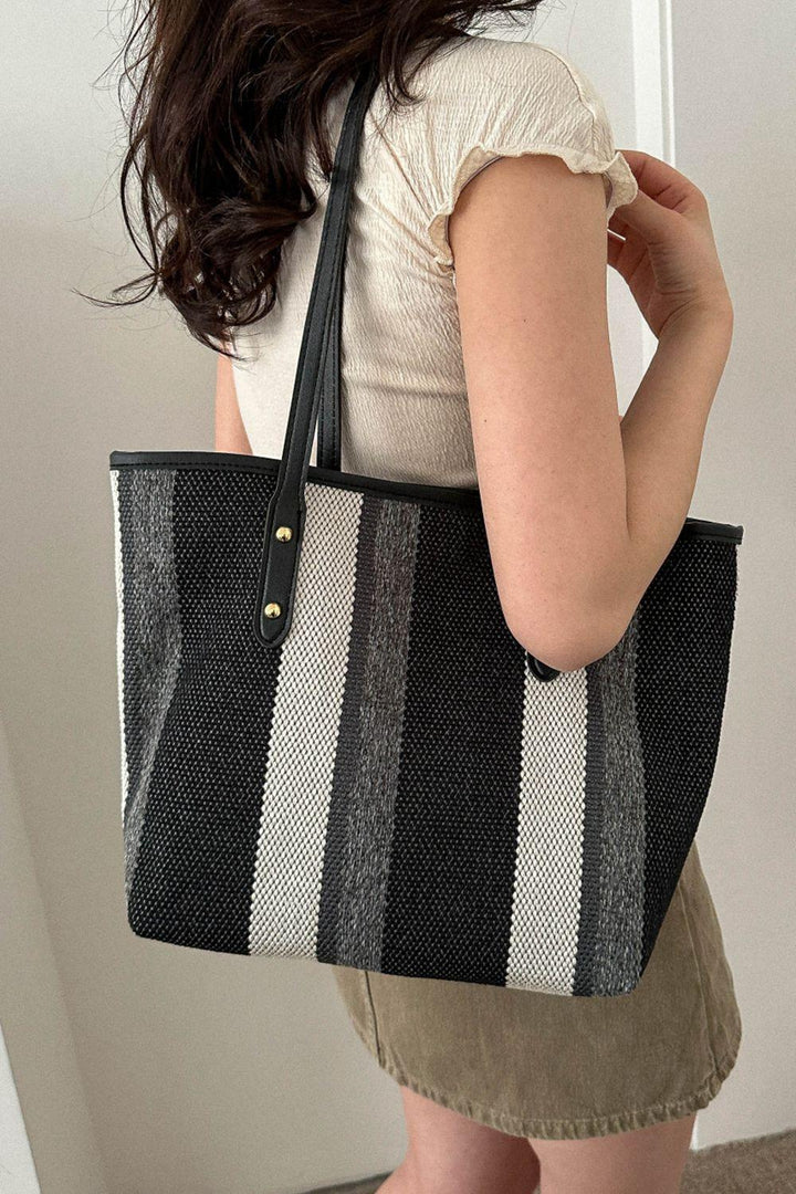 Striped Straw Tote Bag - Super Amazing Store