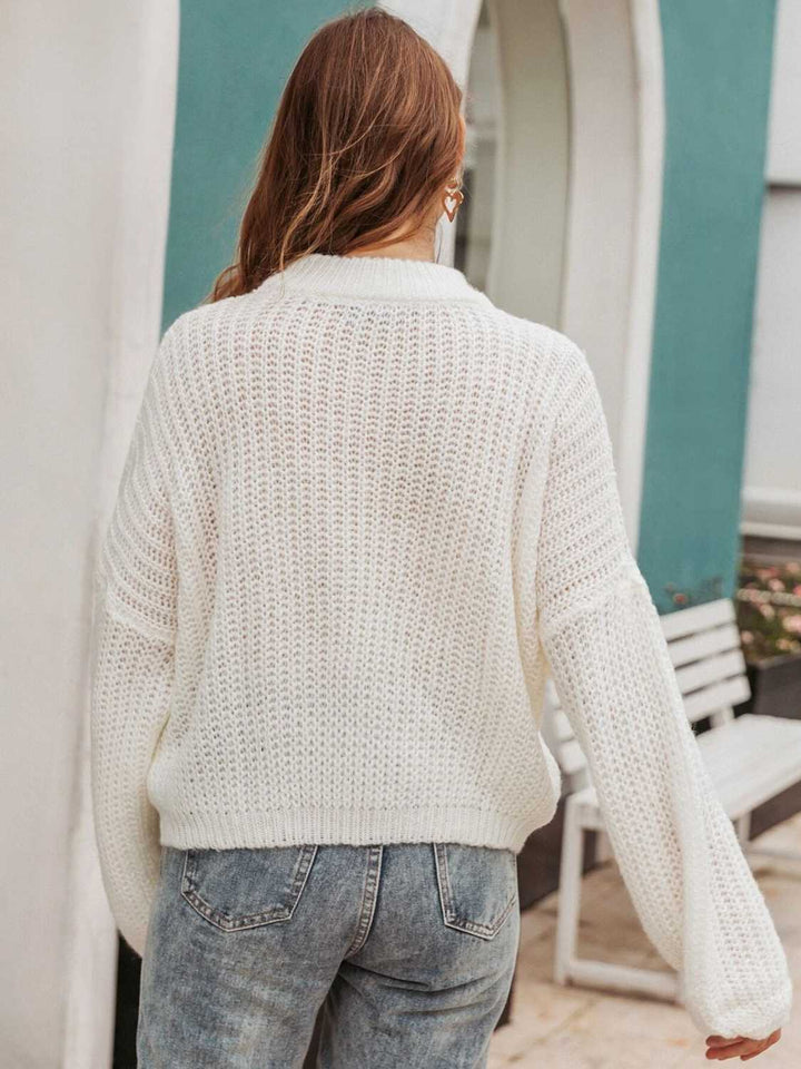 Round Neck Long Sleeve Sweater - Super Amazing Store