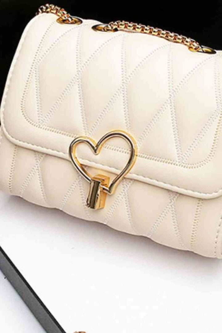 Heart Buckle PU Leather Crossbody Bag Trendsi