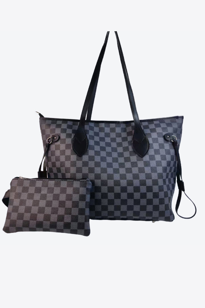 Checkered PVC Two-Piece Bag Set - Super Amazing Store