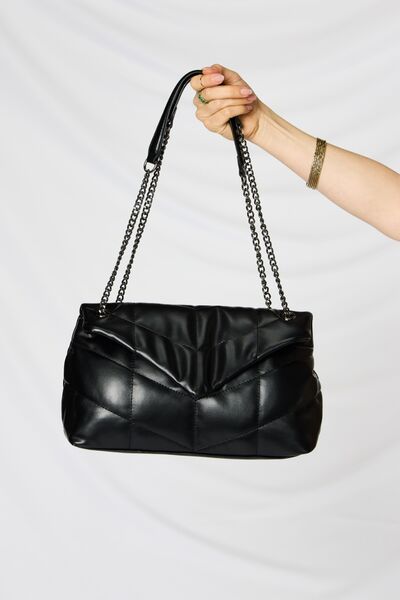 SHOMICO PU Leather Chain Handbag Trendsi