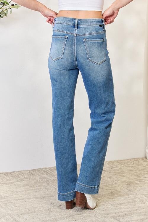 RISEN Full Size High Waist Straight Jeans Trendsi