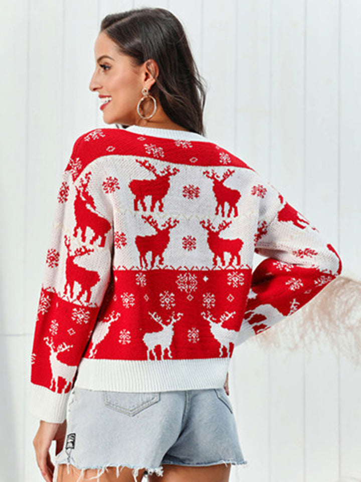 Reindeer Round Neck Sweater - Super Amazing Store