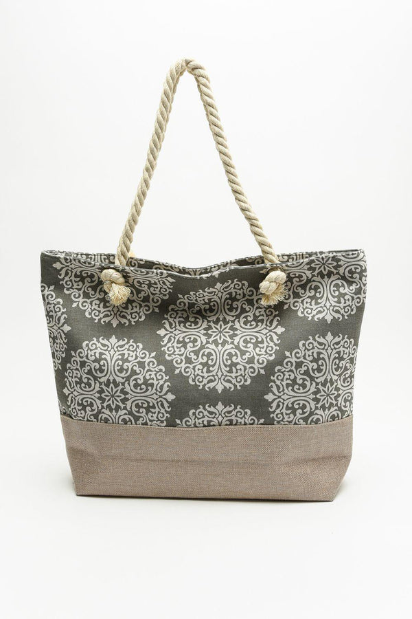 Justin Taylor Printed Rope Handle Tote - Super Amazing Store