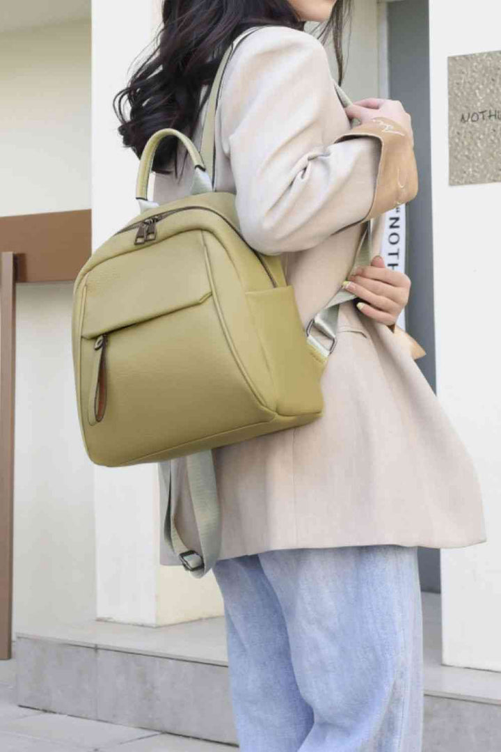 Medium PU Leather Backpack Trendsi