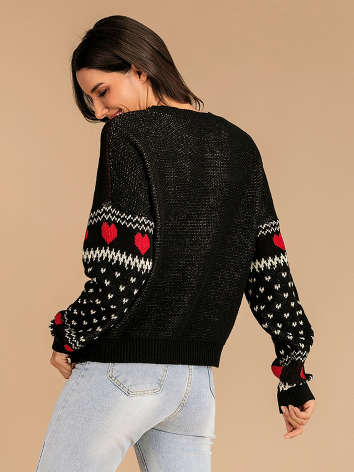 MERRY CHRISTMAS Round Neck Sweater Trendsi