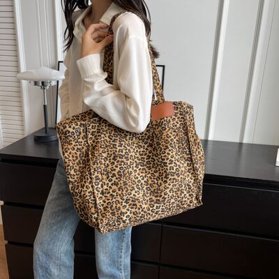 Leopard Canvas Tote Bag Trendsi