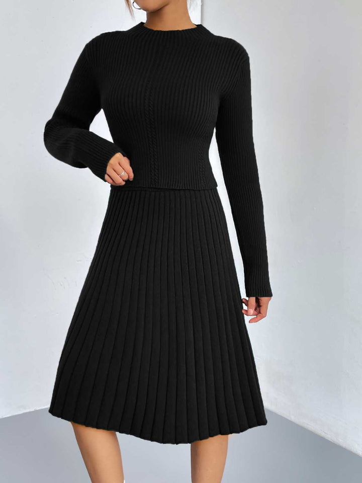 Rib-Knit Sweater and Skirt Set - Super Amazing Store