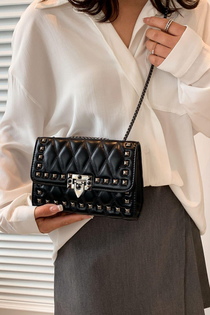 Studded PU Leather Crossbody Bag - Super Amazing Store