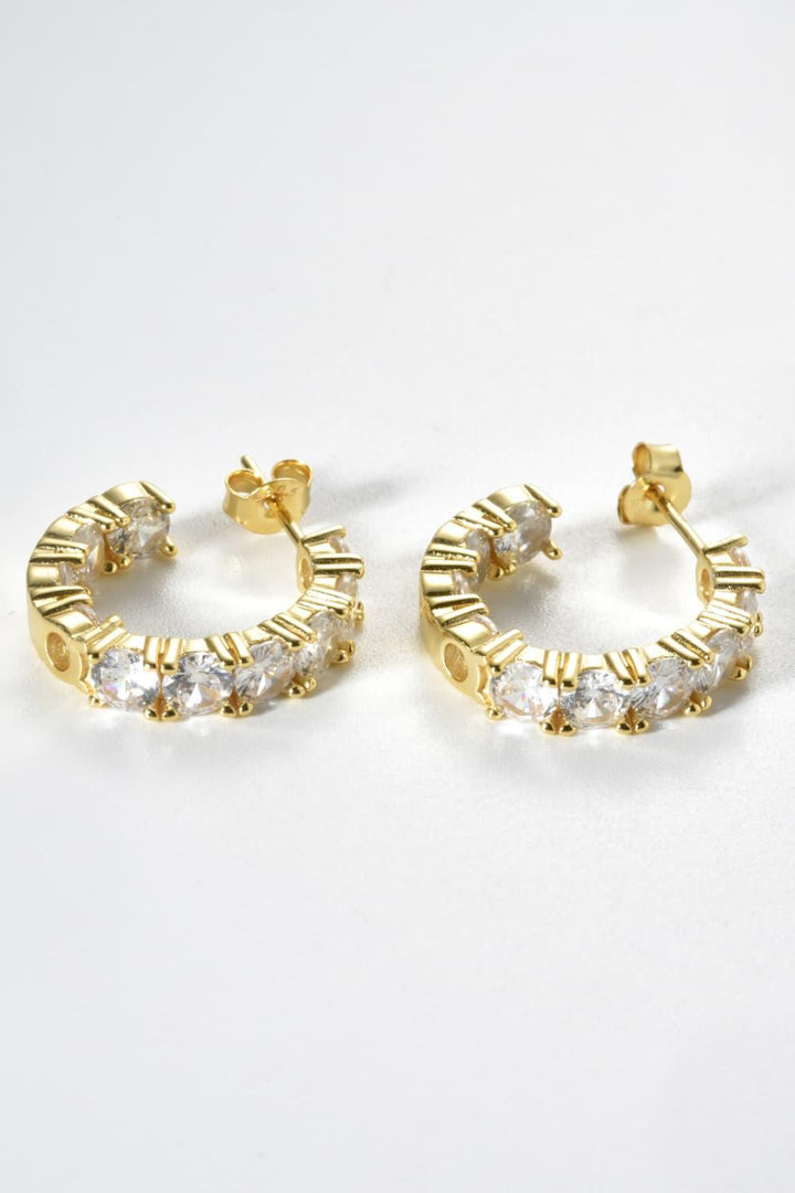 Inlaid Zircon C-Hoop Earrings - Super Amazing Store