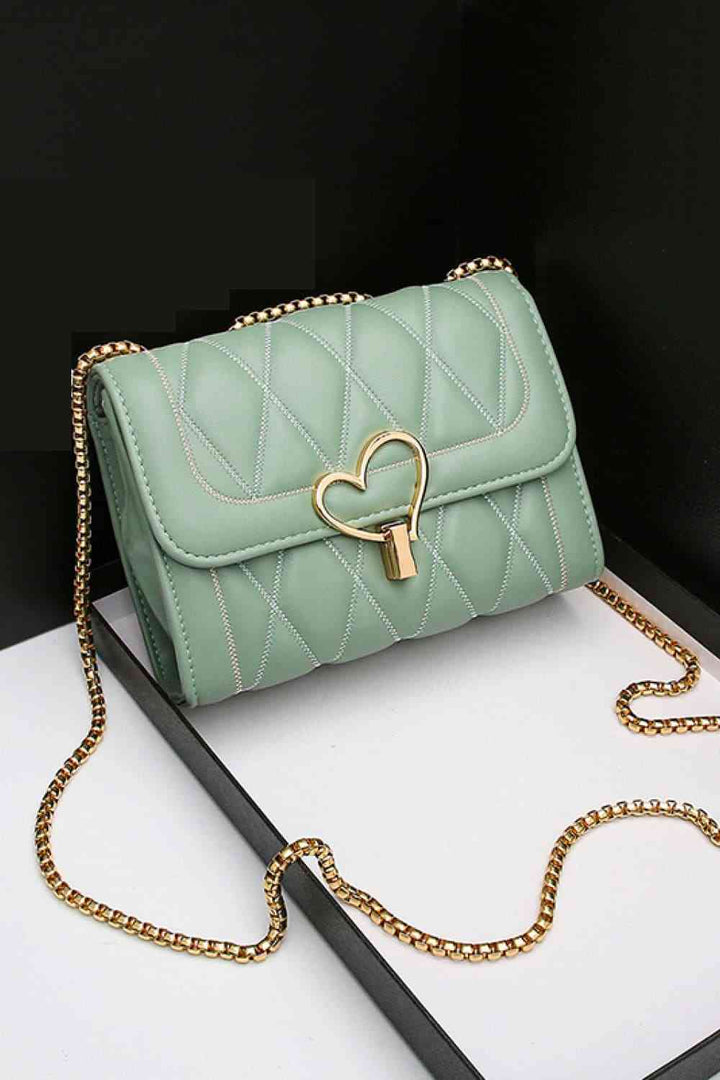 Heart Buckle PU Leather Crossbody Bag Trendsi