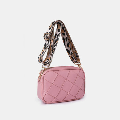 PU Leather Woven Crossbody Bag Trendsi