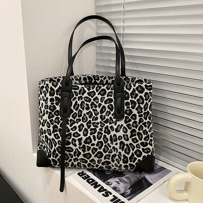 PU Leather Printed Medium Tote Bag Trendsi