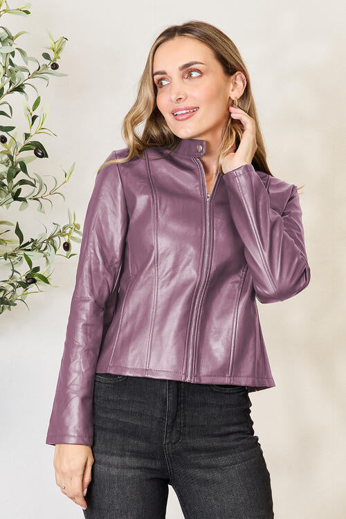 Mock Neck Zip Up Jacket - Super Amazing Store