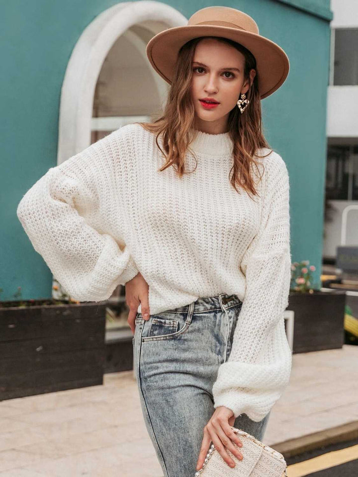 Round Neck Long Sleeve Sweater - Super Amazing Store