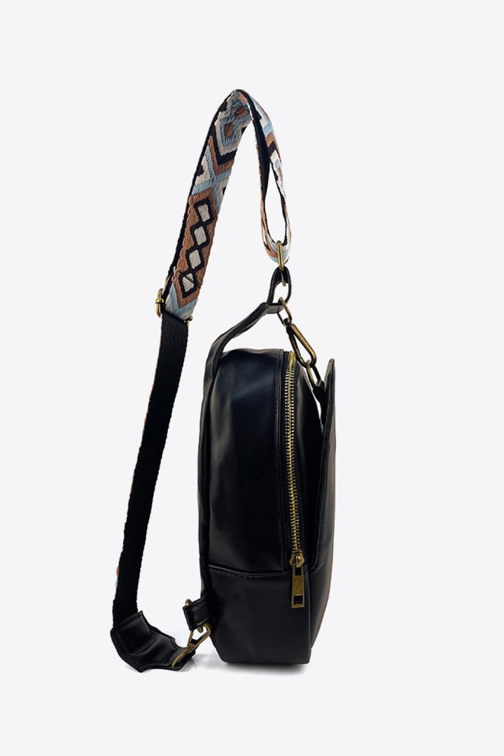 Random Pattern Adjustable Strap PU Leather Sling Bag - Super Amazing Store