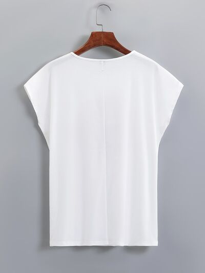 Heart Round Neck Short Sleeve T-Shirt Trendsi