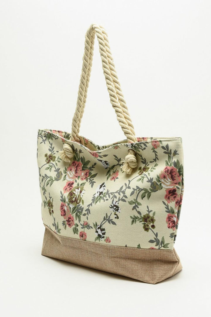 Justin Taylor Floral Rope Handle Tote - Super Amazing Store