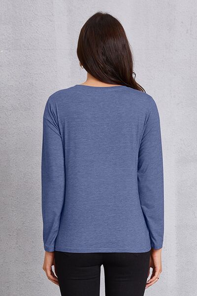 Letter Graphic Round Neck Long Sleeve T-Shirt Trendsi